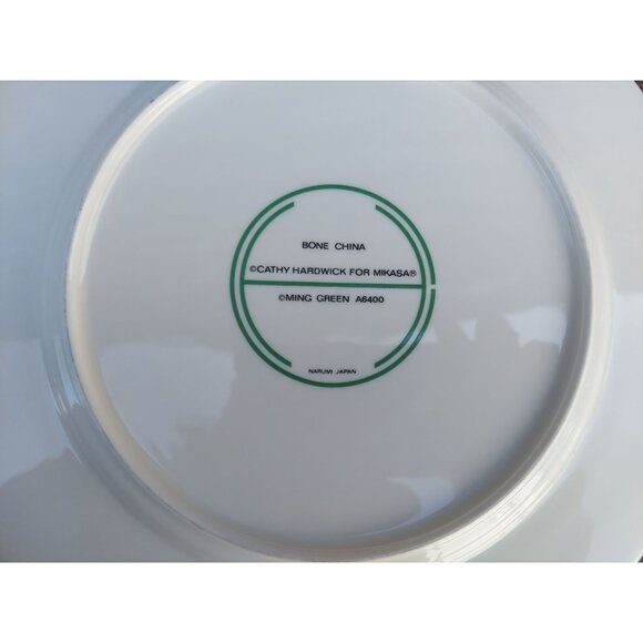 2 Mikasa Ming Green By Cathy Hardwick Bone China Dinner Plates 10 5/8"  Japan - Picture 3 of 3